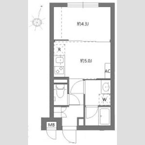 1DK 間取り図