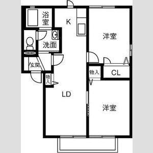 2LDK 間取り図