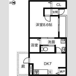 1DK 間取り図