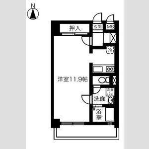 1K 間取り図