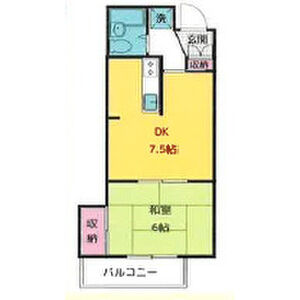 1DK 間取り図