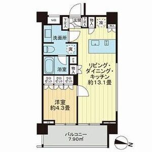1LDK 間取り図