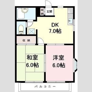 2DK 間取り図