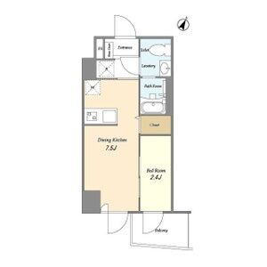 1DK 間取り図