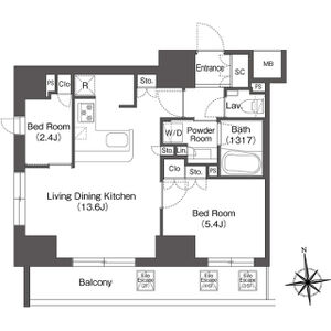 2LDK 間取り図
