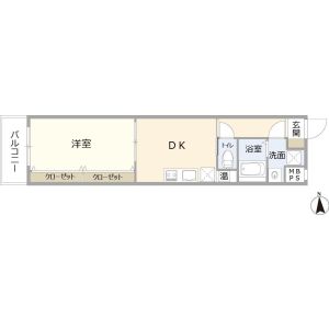 1DK 間取り図