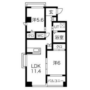 1LDK 間取り図