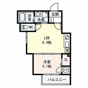 1LDK 間取り図