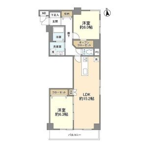 2LDK 間取り図