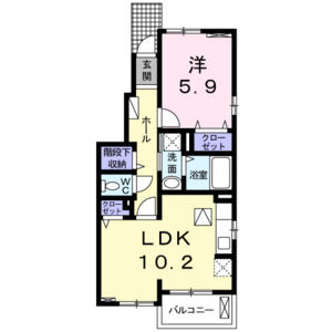 1LDK 間取り図