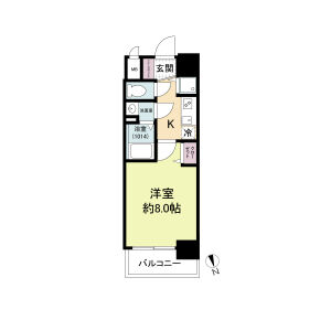 1K 間取り図