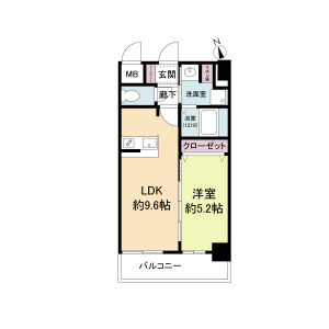 1LDK 間取り図