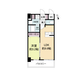 1LDK 間取り図