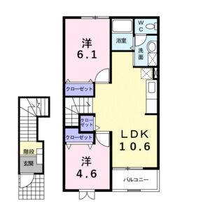 2LDK 間取り図