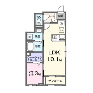 1LDK 間取り図