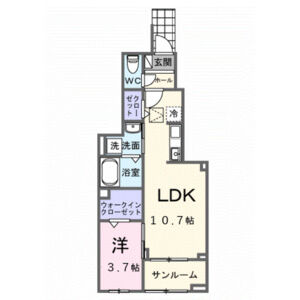 1LDK 間取り図