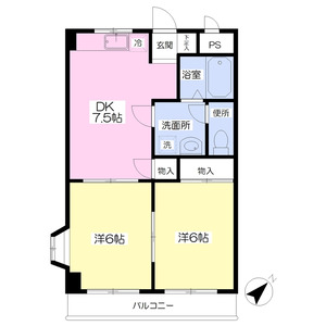 2DK 間取り図