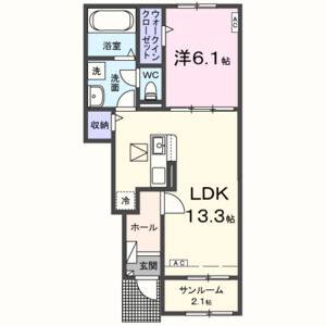 1LDK 間取り図