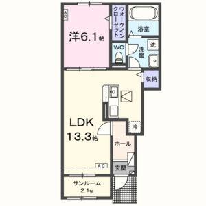 1LDK 間取り図