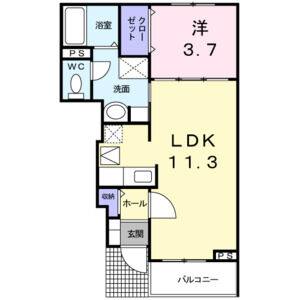 1LDK 間取り図