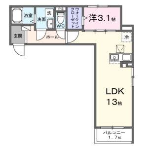 1LDK 間取り図