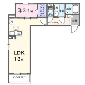 1LDK 間取り図