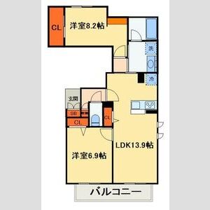 2LDK 間取り図