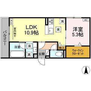 1LDK 間取り図