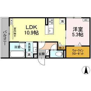 1LDK 間取り図