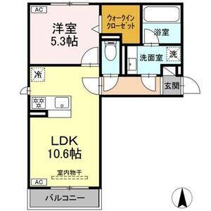 1LDK 間取り図