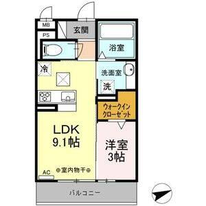 1LDK 間取り図