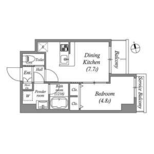 1DK 間取り図