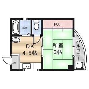 1DK 間取り図