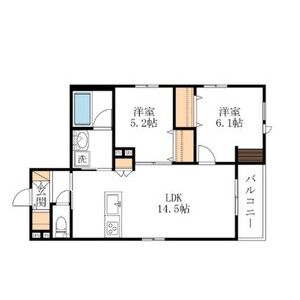 2LDK 間取り図
