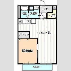 1LDK 間取り図