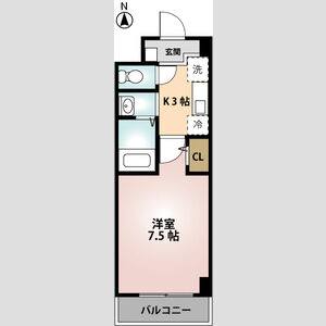 1K 間取り図