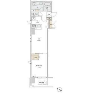 1DK 間取り図