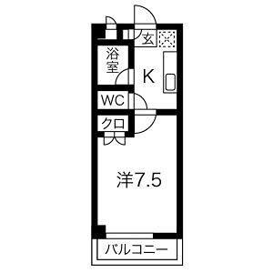 1K 間取り図