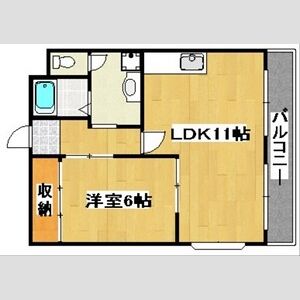 1LDK 間取り図
