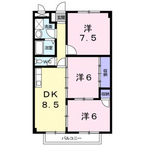 3DK 間取り図