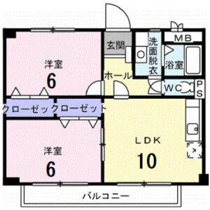 2LDK 間取り図