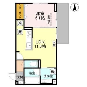 1LDK 間取り図