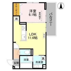 1LDK 間取り図