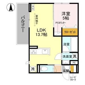1LDK 間取り図