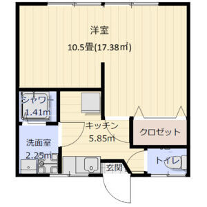 1K 間取り図