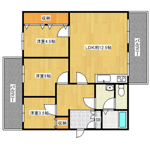 3LDK 間取り図