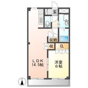 1LDK 間取り図