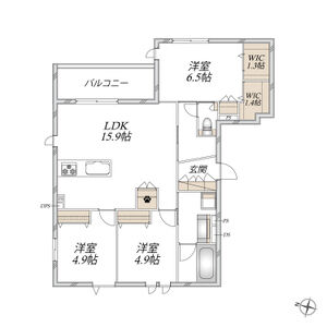 2LDK 間取り図