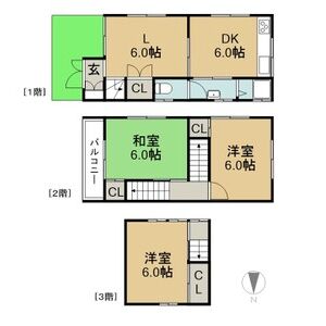 3LDK 間取り図