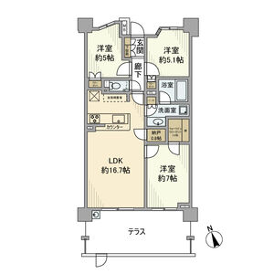 3LDK 間取り図